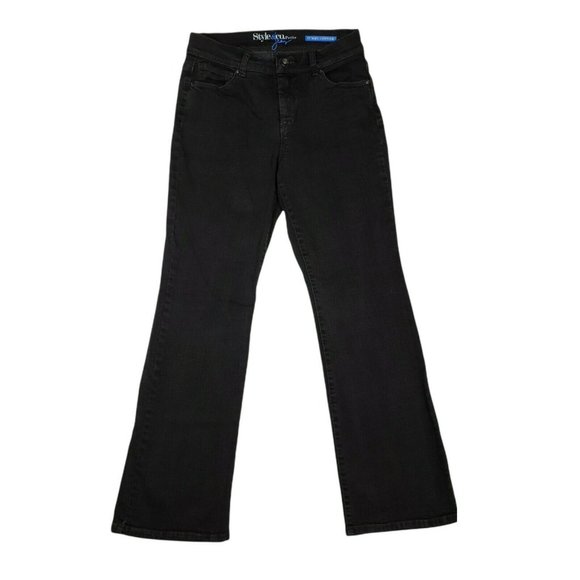 Style & Co. Denim - Style & Co Tummy Control Boot Cut Mid Rise Womens Black Jeans sz 4P